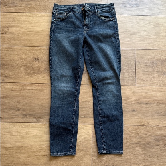 MOTHER The Looker Crop Dark Blue Skinny Jeans - Picture 1 of 4
